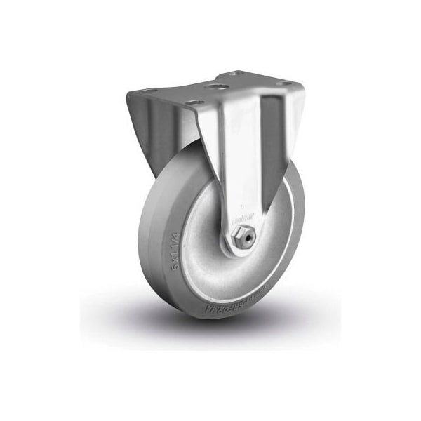 Colson 2 Series Rigid Plate Caster 2.05208.441 - Rubber on Polyolefin 5" Dia. 325 Lb.